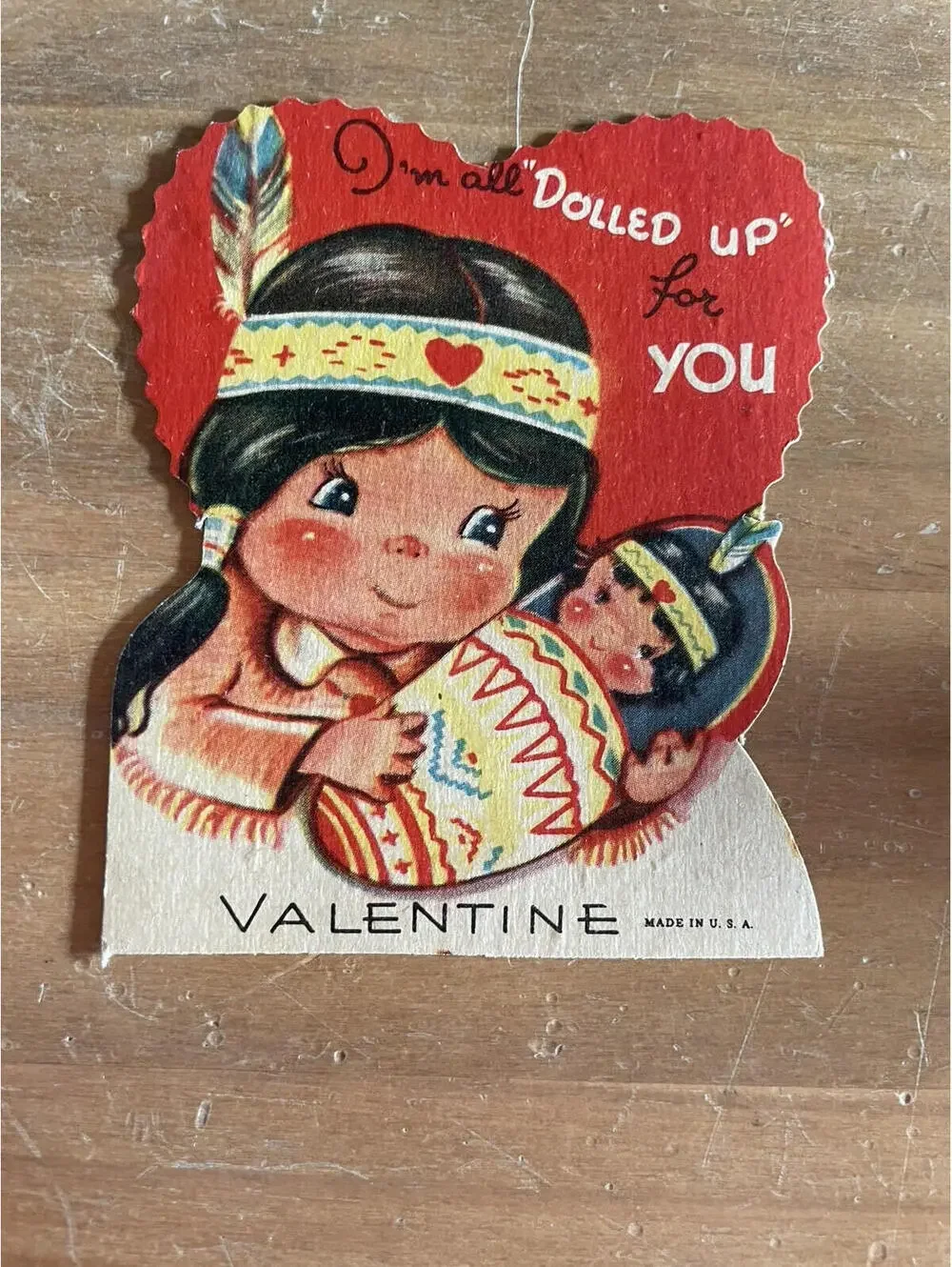 Native American Mom And Baby Valentine I'm All Dolled Up For You Valentine Card